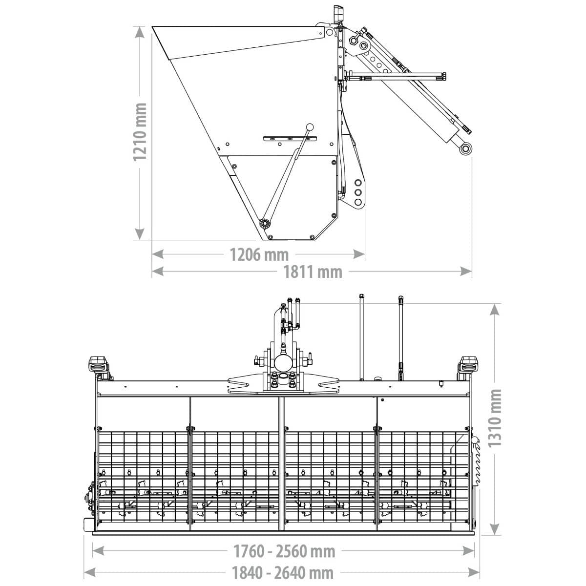 Produktbild 4 för FK Sandspridare Trepunkt 1800mm 1350l_2_image