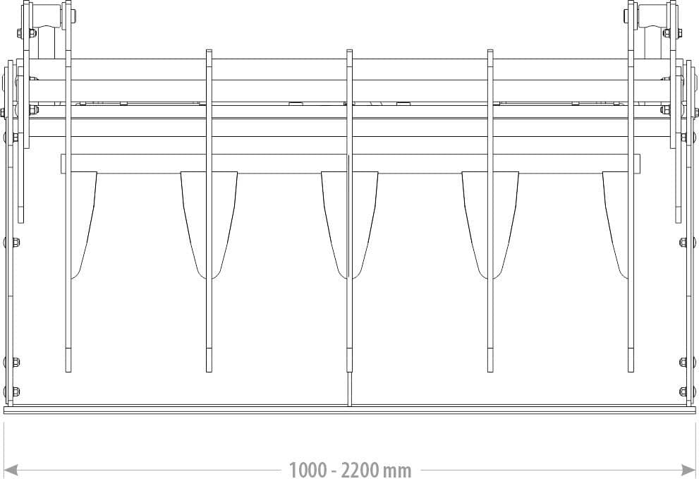 Produktbild 3 för FK Klämskopa Euro 2000mm 1060l_1_image