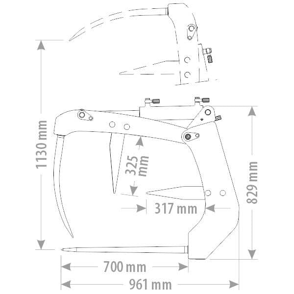 Produktbild 3 för FK Krokodilgrep Trima SMS 2200mm_1_image