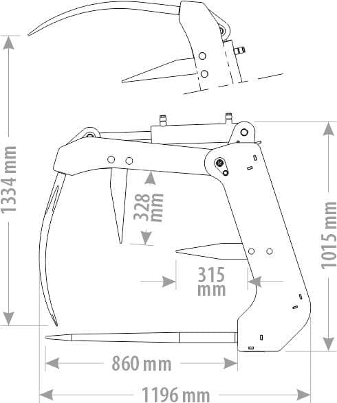 Produktbild 2 för FK Krokodilgrep Trima SMS XL 2200mm_0_image