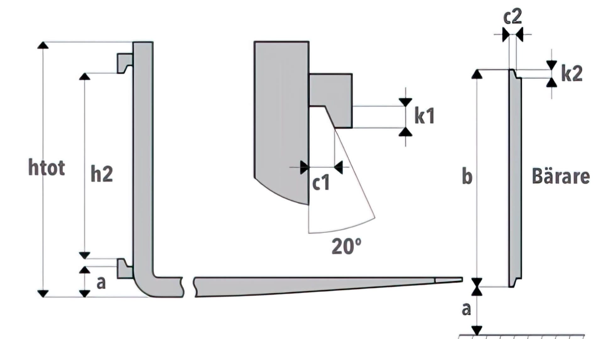Lifting extension forks attachment diagram